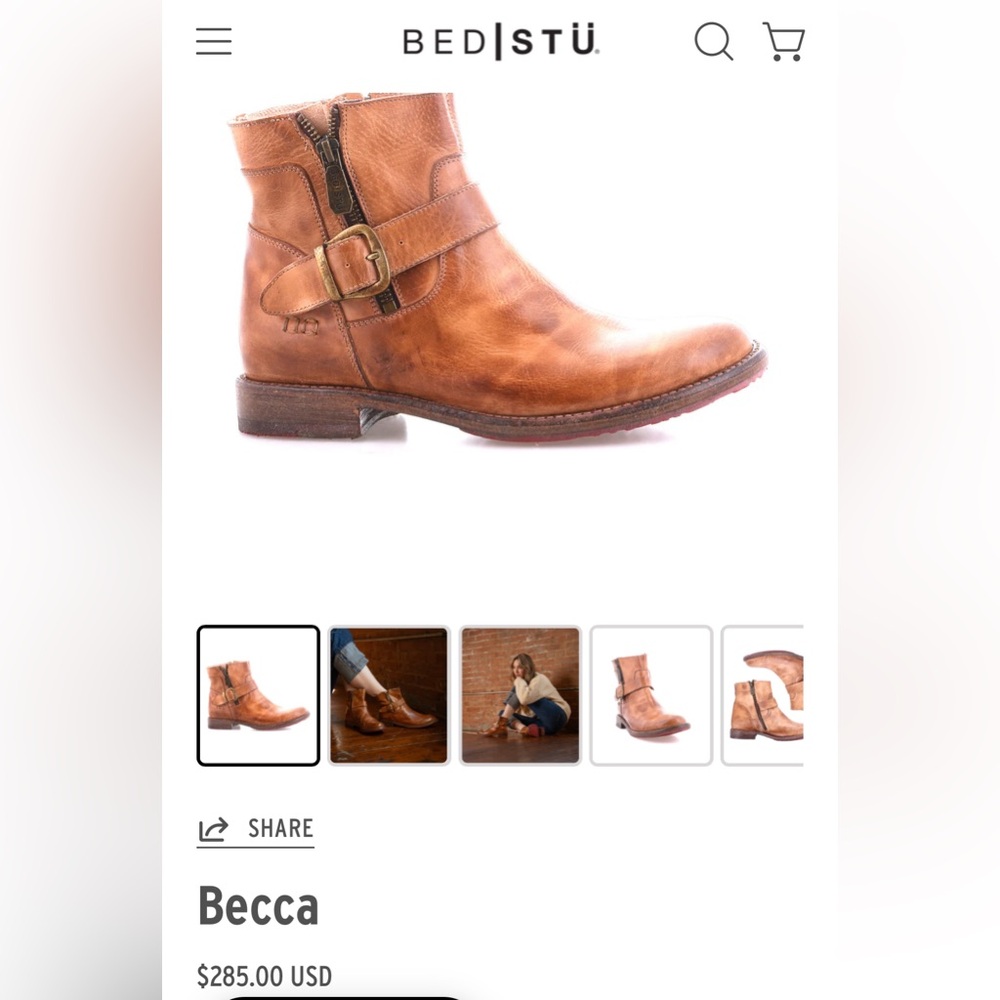 BEDSTÜ BECCA Tan Rustic ankle boots - Picture 6 of 6